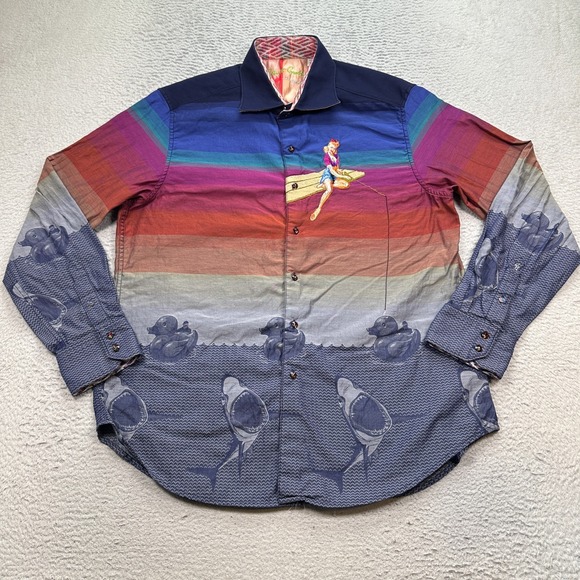 Robert Graham Other - Robert Graham Limited Edition Sheen Shirt Men's Size XL "Rubber Duckies Shark"